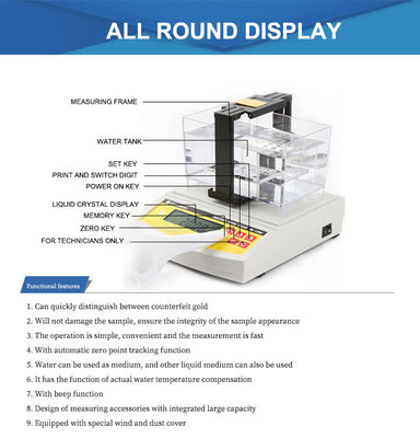 DahoMeter High Precision Digital Electronic Gold Densimeter, Gold Purity Analyzer, Gold Testing Equipment DE-120K